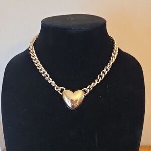 Vintage Gold Heart Pendant Necklace